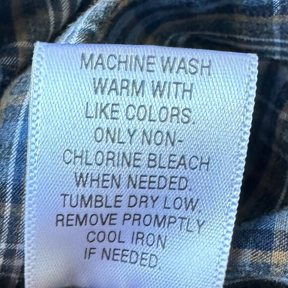 Croft & Barrow Plaid Button Down Shirt Blue White Tan Size M - Picture 5 of 5